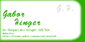 gabor hinger business card